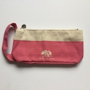 Origins Toiletry Makeup Bag Canvas Pink Cream